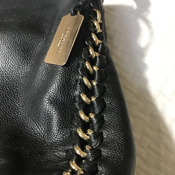 Coach Black Shoulder Bag with Gold Accents - Picture 10 of 13